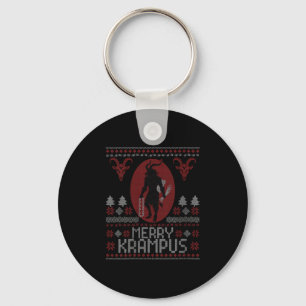 Womens Merry Krampus Horror Creepy Evil Funny Ugly Key Ring