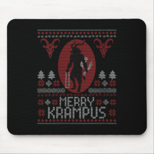 Womens Merry Krampus Horror Creepy Evil Funny Ugly Mouse Mat