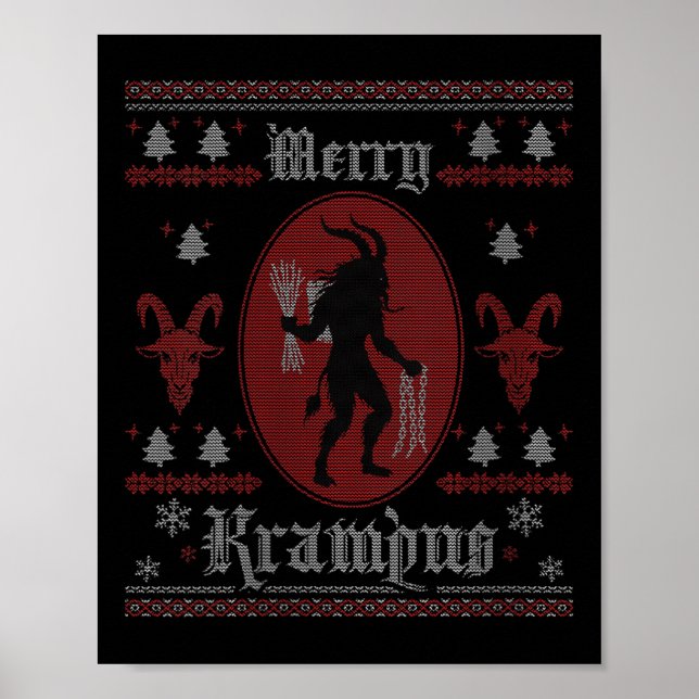 Womens Merry Krampus Horror Soky Evil Funny Ugly C Poster (Front)