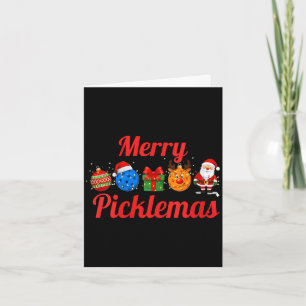 Womens merry picklemas, funny pickle ball christma card