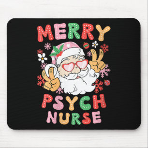 Womens Merry Psych Nurse Christmas Psychiatric Nur Mouse Mat