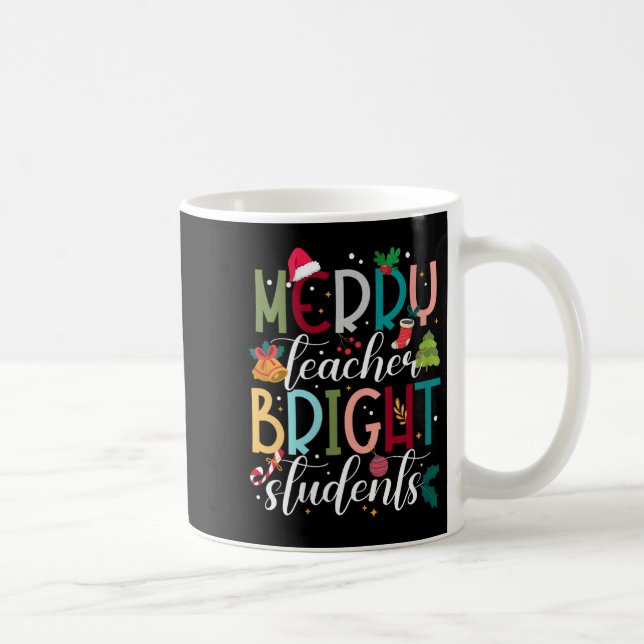Womens Merry Teacher Bright Students Christmas Hol Coffee Mug (Right)