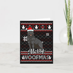Womens Merry Woofmas Black German Shepherd Dog San Card
