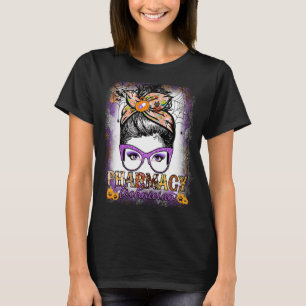 Womens Messy Bun Pharmacy Technician Pharmacist Ha T-Shirt
