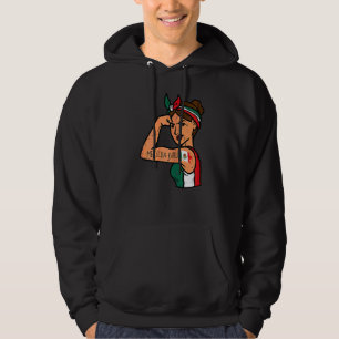 Womens Mexican Girl Mujer Rosie Riveter Cinco De M Hoodie