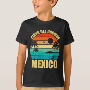 Womens Mexico Playa Del Carmen Beach Retro Vintage T-Shirt