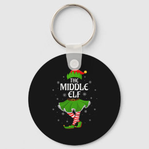 Womens Middle Elf Christmas Family Girls Women Elf Key Ring
