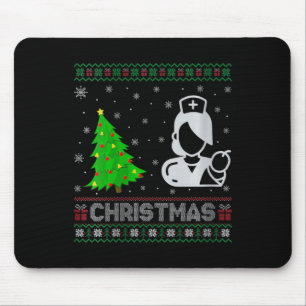 Womens Midwife Xmas Tree Lighting Ugly Christmas S Mouse Mat