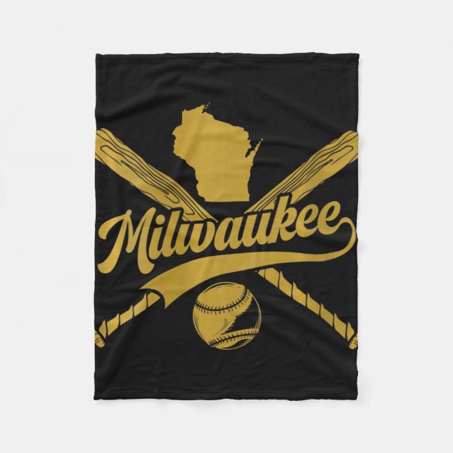 Womens Milwaukee Baseball Fan V-neck  Fleece Blanket (Front)