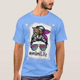 Womens Mimi Life Bleached MimiLife Tie Dye Leopard T-Shirt
