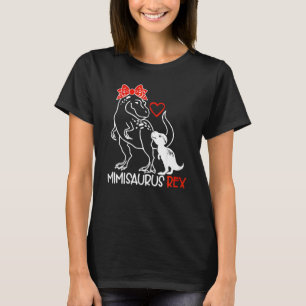 Womens Mimisaurus Dinosaur Rex Grandma Family Mat T-Shirt