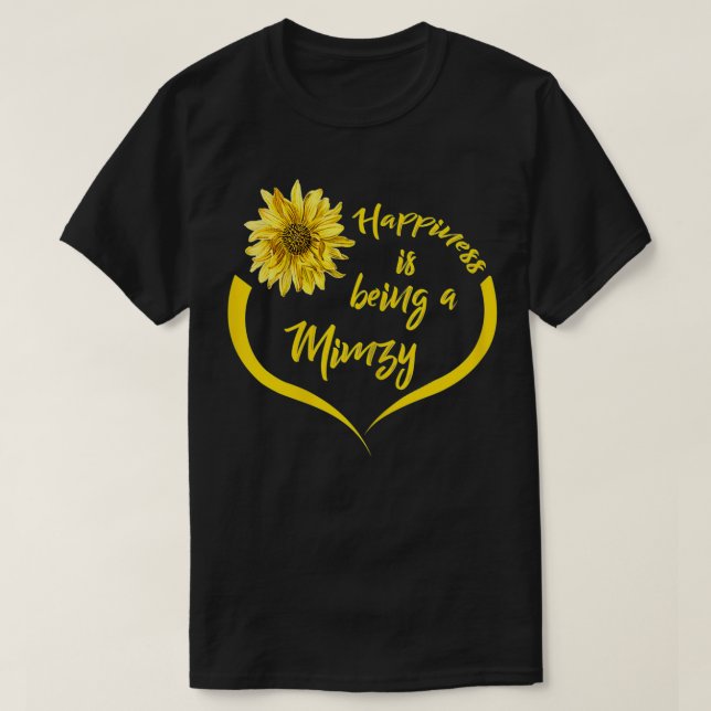 Womens Mimzy Gift Happiness Is Being A Mimzy  T-Shirt (Design Front)