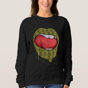 Womens Mini Croco Lizard Bryophyte Print Dripping  Sweatshirt
