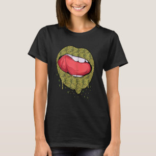 Womens Mini Croco Lizard Bryophyte Print Dripping  T-Shirt