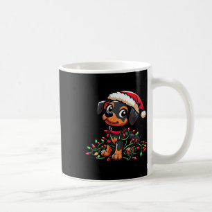 Womens Miniature Pinscher Christmas Lights Dog Fun Coffee Mug