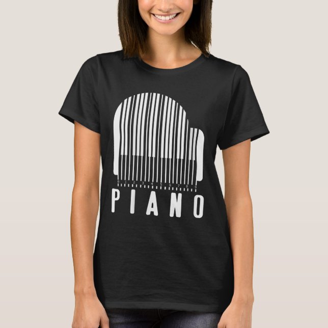 Womens Minimalist Ano Barcode Style Music Lover Hu T-Shirt (Front)