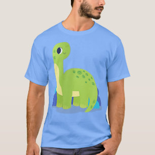 Womens Minimalistic Badge Cute Dinosaur Brontosau T-Shirt