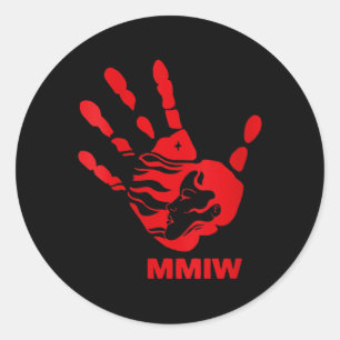 Womens Mmiw Red Hand Indigenous Native Aamerican Classic Round Sticker