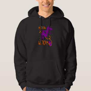 Womens Modern Witch Flying Riding No Broom If The Hoodie
