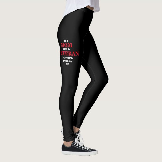WOMEN'S "MOM and VETERAN" SPANDEX LEGGINGS (Right)