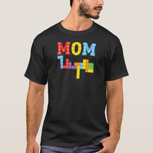 Womens Mom Master Builder Mother Building Blocks B T-Shirt (Front)