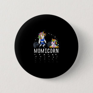 Womens Momicorn Unicorn Mom Fitness Gym Weightlift 6 Cm Round Badge