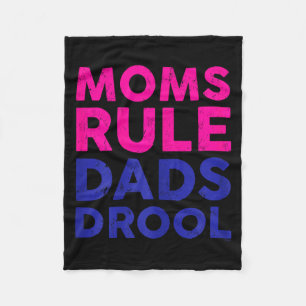 Womens Moms Rule Dads Drool Funny Mother's Day Gra Fleece Blanket