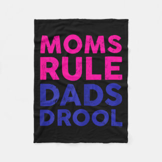 Womens Moms Rule Dads Drool Funny Mother's Day Gra Fleece Blanket