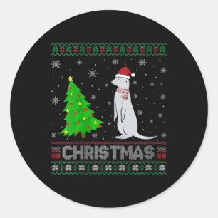 Womens Mongoose Xmas Tree Lighting Ugly Christmas  Classic Round Sticker