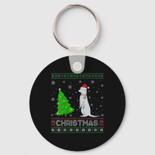 Womens Mongoose Xmas Tree Lighting Ugly Christmas  Key Ring