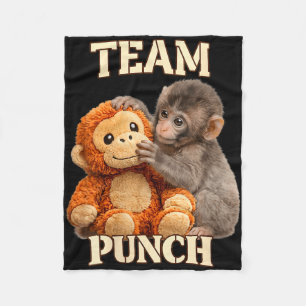 Women's monkey team punch fleece blanket