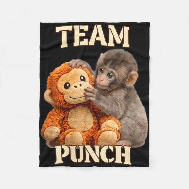 Women's monkey team punch  fleece blanket (Front)