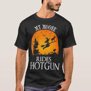 Womens Moose Rides Shot animal Lover Party VNeck T-Shirt