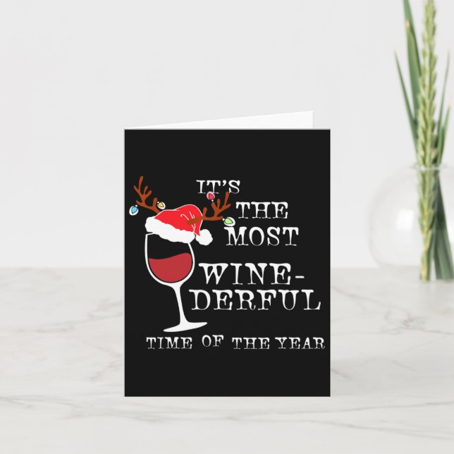 Womens Most Wine-derful Time Of The Year Christmas Card (Front)