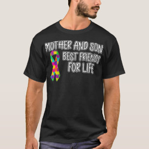 Womens Mother And Son Autism Awareness Autistic Ch T-Shirt