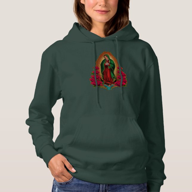 Womens Mother Madre Virgen de Guadalupe Virgin Hoodie (Front)