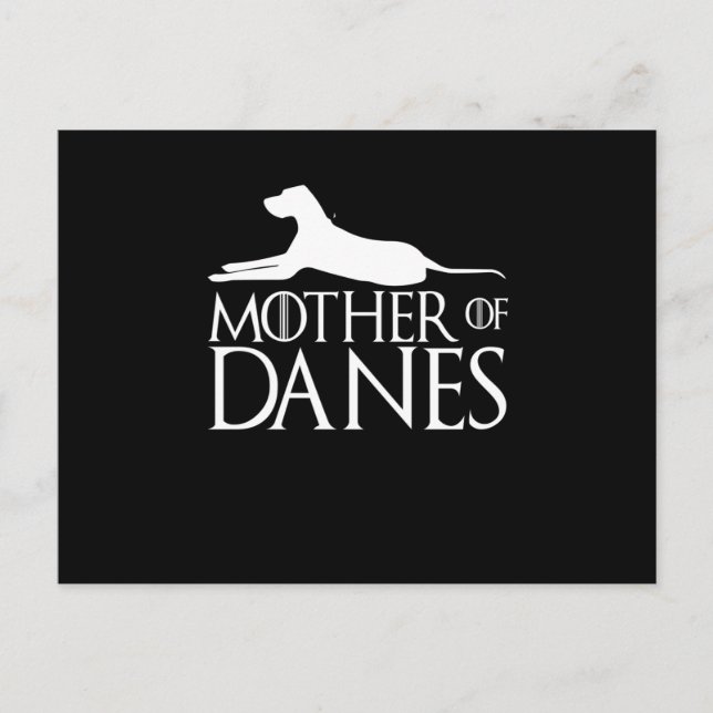 Womens Mother of Danes funny t-shirt, funny Great Announcement Postcard (Front)