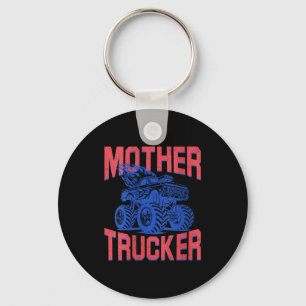 Women's mother trucker mom of boys monster truck key ring