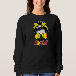 Womens Mother's Day Loud & Proud Softball Aunt Mes Sweatshirt