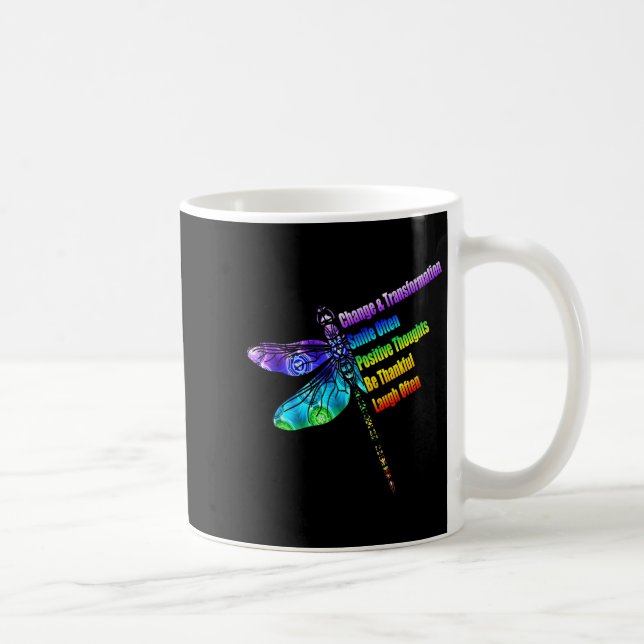 Womens Motivational Insration Gift Dragonfly  Coffee Mug (Right)