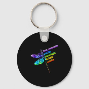 Womens Motivational Insration Gift Dragonfly Key Ring