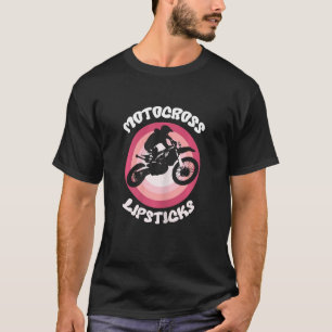 Womens Motocross & Lipsticks Dirtbike Rider Girl R T-Shirt