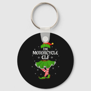 Womens Motorcycle Elf Christmas Family Girls Women Key Ring