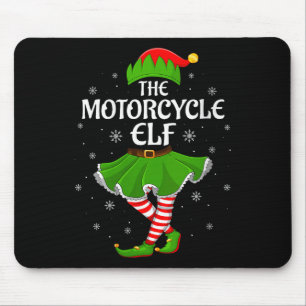 Womens Motorcycle Elf Christmas Family Girls Women Mouse Mat