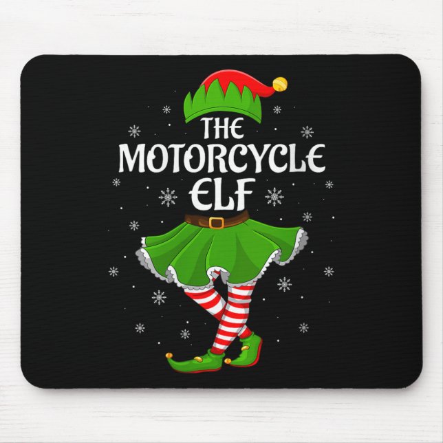 Womens Motorcycle Elf Christmas Family Girls Women Mouse Mat (Front)