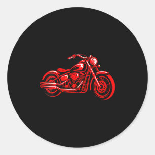 Women's Motorcycle Heart Biker Valentines Day Ride Classic Round Sticker