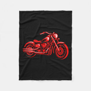Women's Motorcycle Heart Biker Valentines Day Ride Fleece Blanket