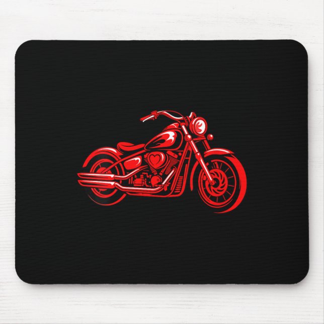 Women's Motorcycle Heart Biker Valentines Day Ride Mouse Mat (Front)