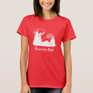 Women's Mountain High Camp white logo dark tee