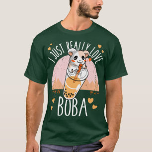 Womens Mouse Boba Funny Anime Japanese Bubble Tea  T-Shirt